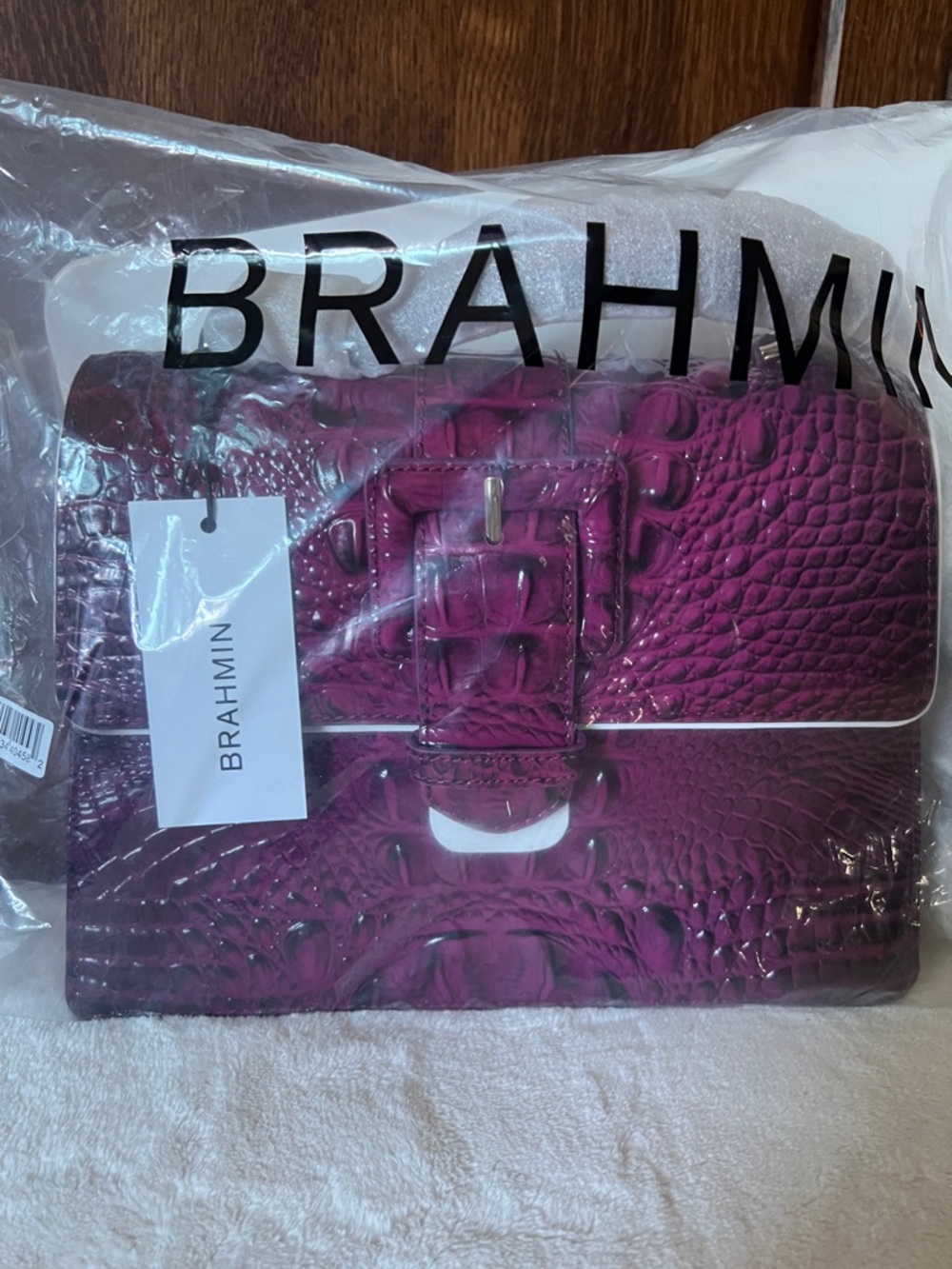 BRAHMIN Hallie in Sugar Plum Small/BRAHMIN Duo Flower Purse Charm Included NWT - Picture 4 of 16